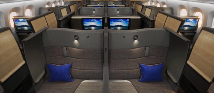 ANA The Room FX forward view of the cabin with a focus on center pairs